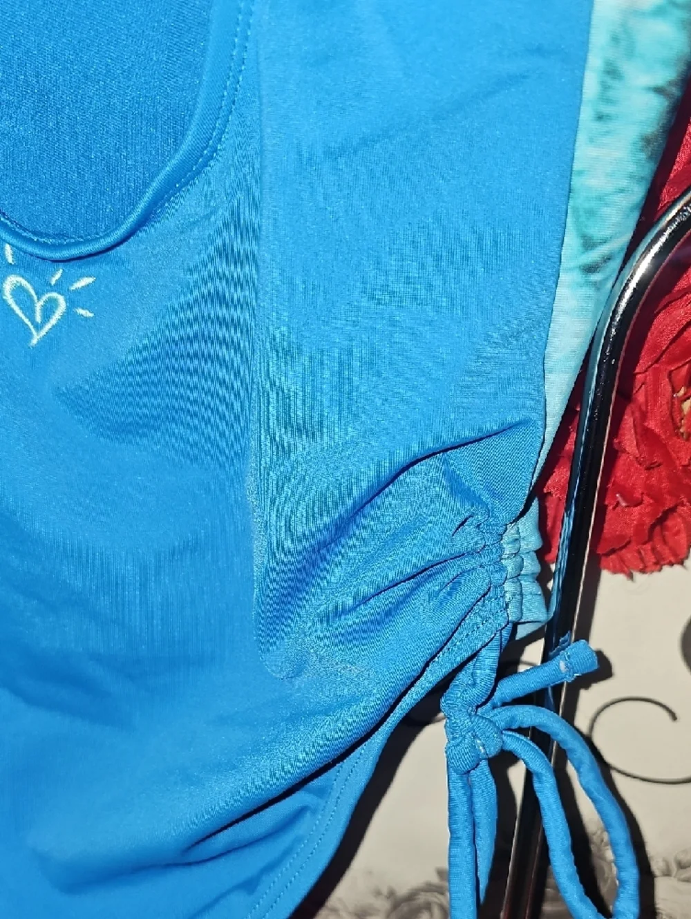 Justice NWOT Girls Bright Blue Tiger One Piece Swimsuit Size 8